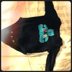 Gap blue bear baby button long sleeve